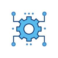 Connected Gear Icon Data Management, Machine Learning, Automation vector