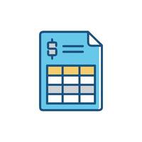 Financial sheet report data, money, budgeting, and accounting vector