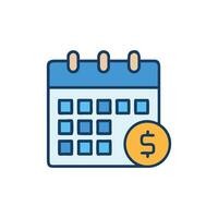 Payment Schedule, Scheduled Billing or Invoice Reminder Icon vector