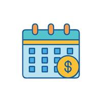 Financial planning calendar icon for budgeting and payment vector