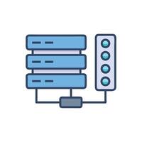 Server rack with LED panel illustration design vector