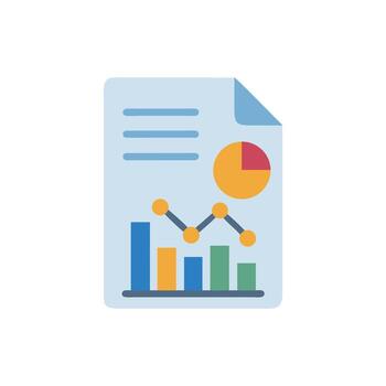 Data Analysis Report with Chart and Diagram Illustration vector