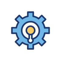 Gear Icon with Connection Point in Center Design vector