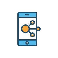 Mobile Sharing Network Concept Icon on White Background vector