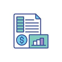 Financial Report Document with Dollar Sign and Bar Chart vector