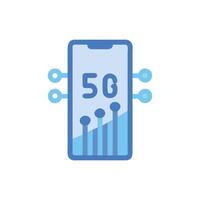 5G Network Technology on Smartphone with Data Growth vector