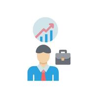Business Man with Graph Thinking About Success vector