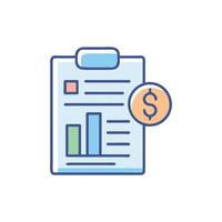 Financial Report Icon with Statistics and Dollar Symbol vector