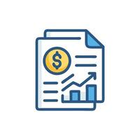 Financial Report with Growth Chart and Dollar Symbol. vector