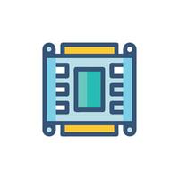 CPU Microchip Illustration Technology, Engineering, and Components Visual vector