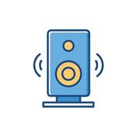 Blue speaker icon illustration on White background vector