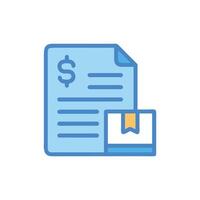 Delivery billing and invoice document with package graphic vector
