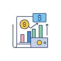Financial Growth Chart, Investment Analysis and Data Visualization vector