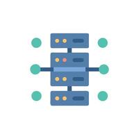 Connected Server Icon Data Network Infrastructure and Nodes vector