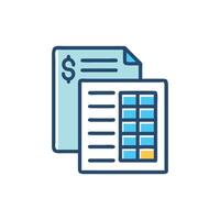 Financial report icon with spreadsheet, budget and accounting vector