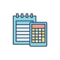 Calculator and Notepad for Business Finances and Planning vector