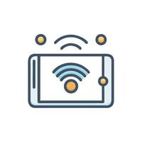 Tablet Wi-Fi connectivity concept isolated on White background vector