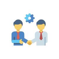 Business partnership shaking hands to create a successful deal vector