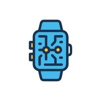 Smartwatch with Circuit Board Display on White Background vector