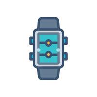 Smartwatch illustration with digital interface and futuristic design vector