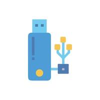 USB Drive and Data Connection Icon Illustration vector