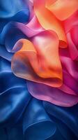 Abstract Colorful Silk Fabric Draped Waves Gradient Texture Background photo