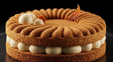 Elegant Layered Cake in a Minimal Professional Setting photo