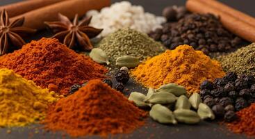 Photorealistic, Textured Spices on a Soft, Elegant Background photo
