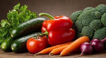 Bright Assortment of Vegetables with Stunning Natural Lighting photo