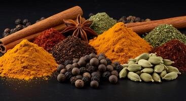 Spices in Sharp Focus with Rich, Photorealistic Surface Textures photo