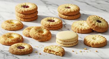 Crispy and Chewy Cookies Styled in High Resolution Format photo
