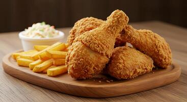 Freshly Fried Chicken with Crisp Texture in Food Photography Style photo