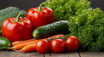 Photorealistic Collection of Fresh Produce in Bright Light photo
