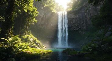 Sharp and Serene Forest Scene Captured in Real Light photo