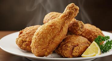 High-Resolution Fried Chicken with Restaurant-Quality Presentation photo