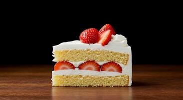Crisp Close-Up of a Cake Slice with Real Textures photo