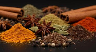 Professional Food Photography of Spices with Sharp Focus and Depth photo