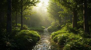 High-Resolution Nature Scene in Perfect Golden Hour Glow photo
