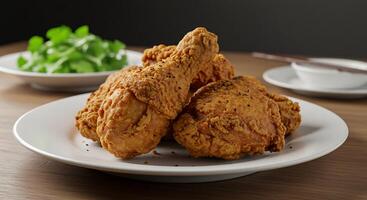 Fried Chicken Presented with Elegant Simplicity and Realism photo