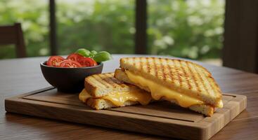 Sharp Focus on Sandwich in Elegant Culinary Arrangement photo