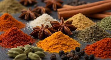 Elegant Food Styling of Spices with Sharp Realism and Natural Glow photo