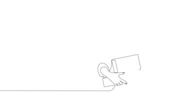 animation isolated continuous line video