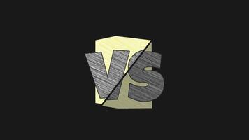 Animated pen scribble text VS on black background video