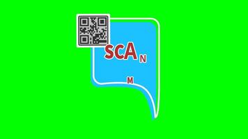 QR code for smartphone. Scan me text. QR code for payment. Motion graphics. video
