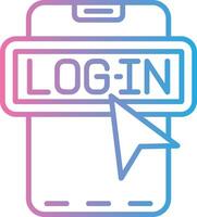 Log In Shadowed Flat Design vector