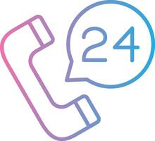 24 Hours Support Clean Sketch Form vector