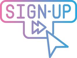 Signup Color Stroke Symbol vector