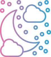 Cloudy Night Monotone Sketch Design vector