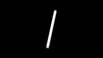 Fluorescent Tube Rotating on a Transparent Background. Seamless Loop. 4K video