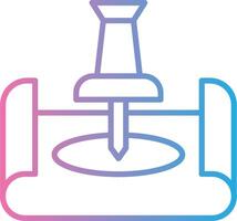 Push Pin Color Stroke Symbol vector